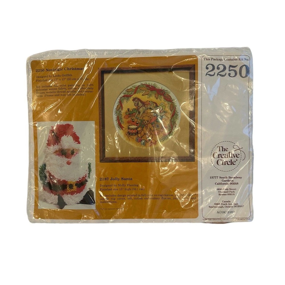 Creative Circle Embroidery Kit #2250 Nostalgic Christmas NEW Vintage